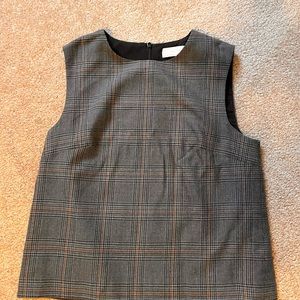Oak + Fort grey plaid sleeveless shirt